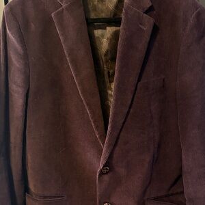 Lauren Ralph Lauren Men's Purple Corduroy Blazer Sport Coat with Paisley Lining